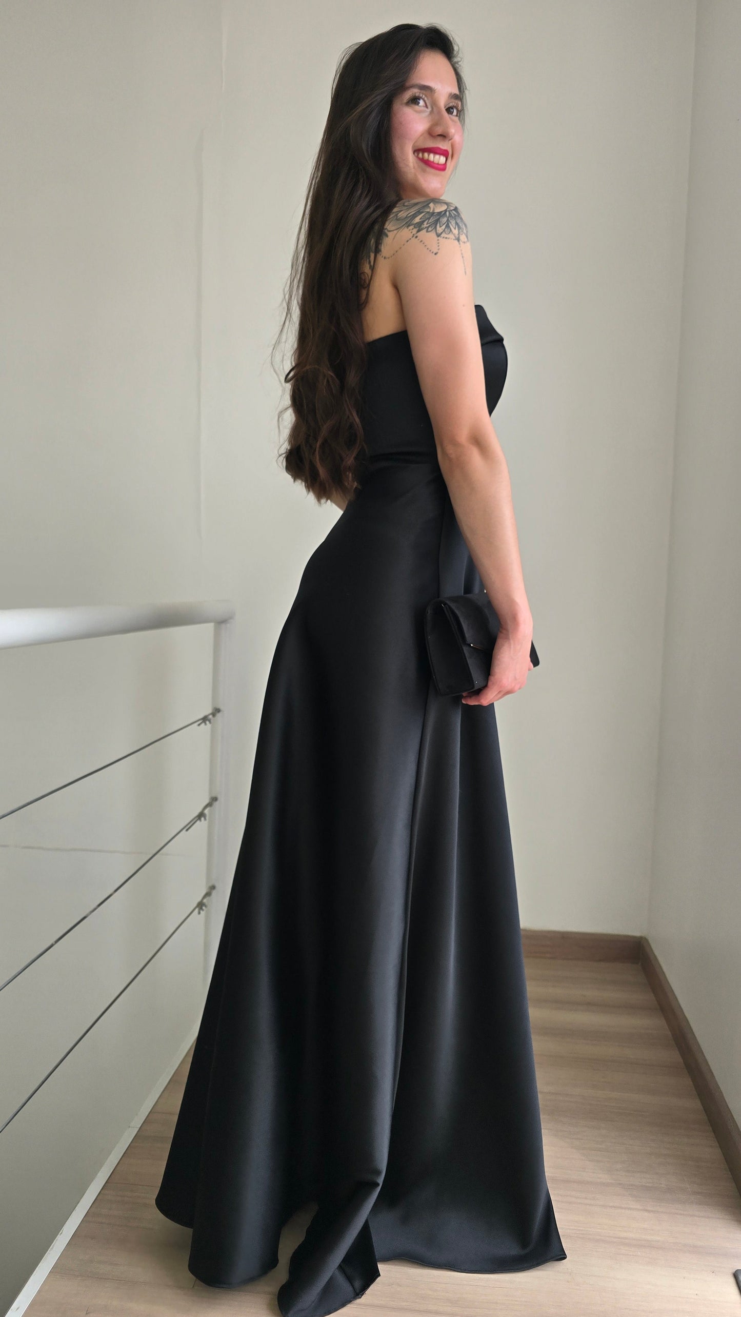 Vestido straple negro