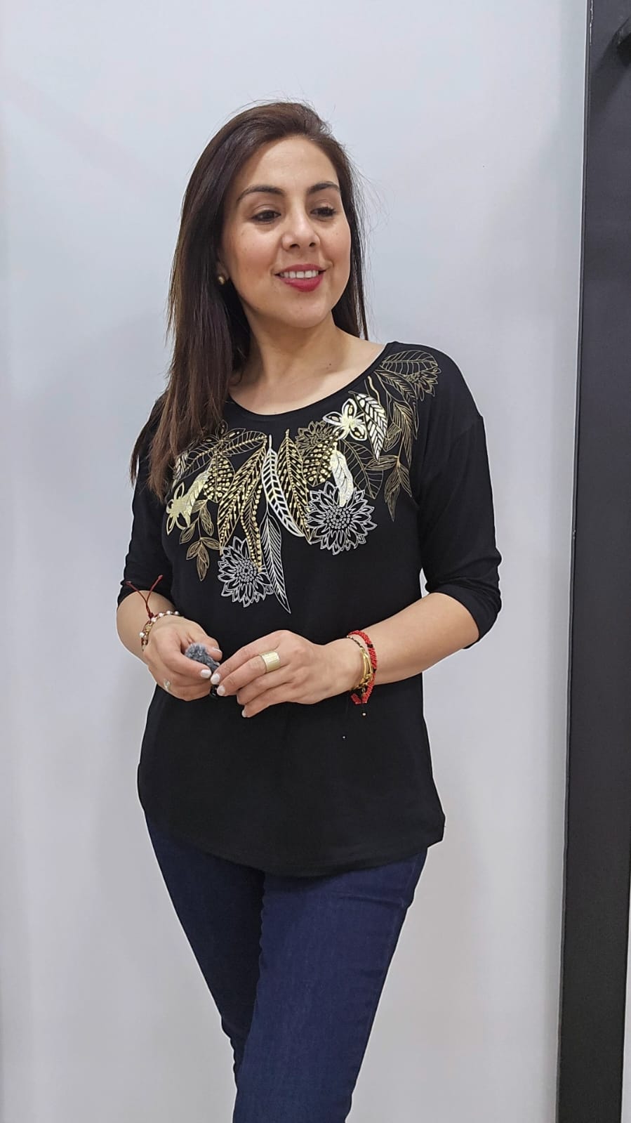 Polera hojas doradas