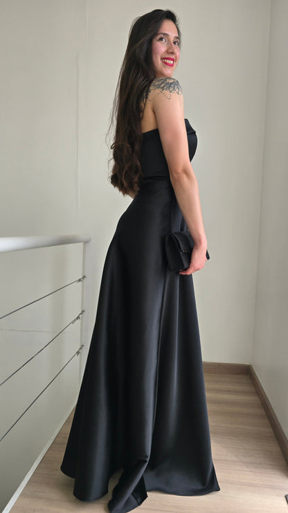Vestido straple negro