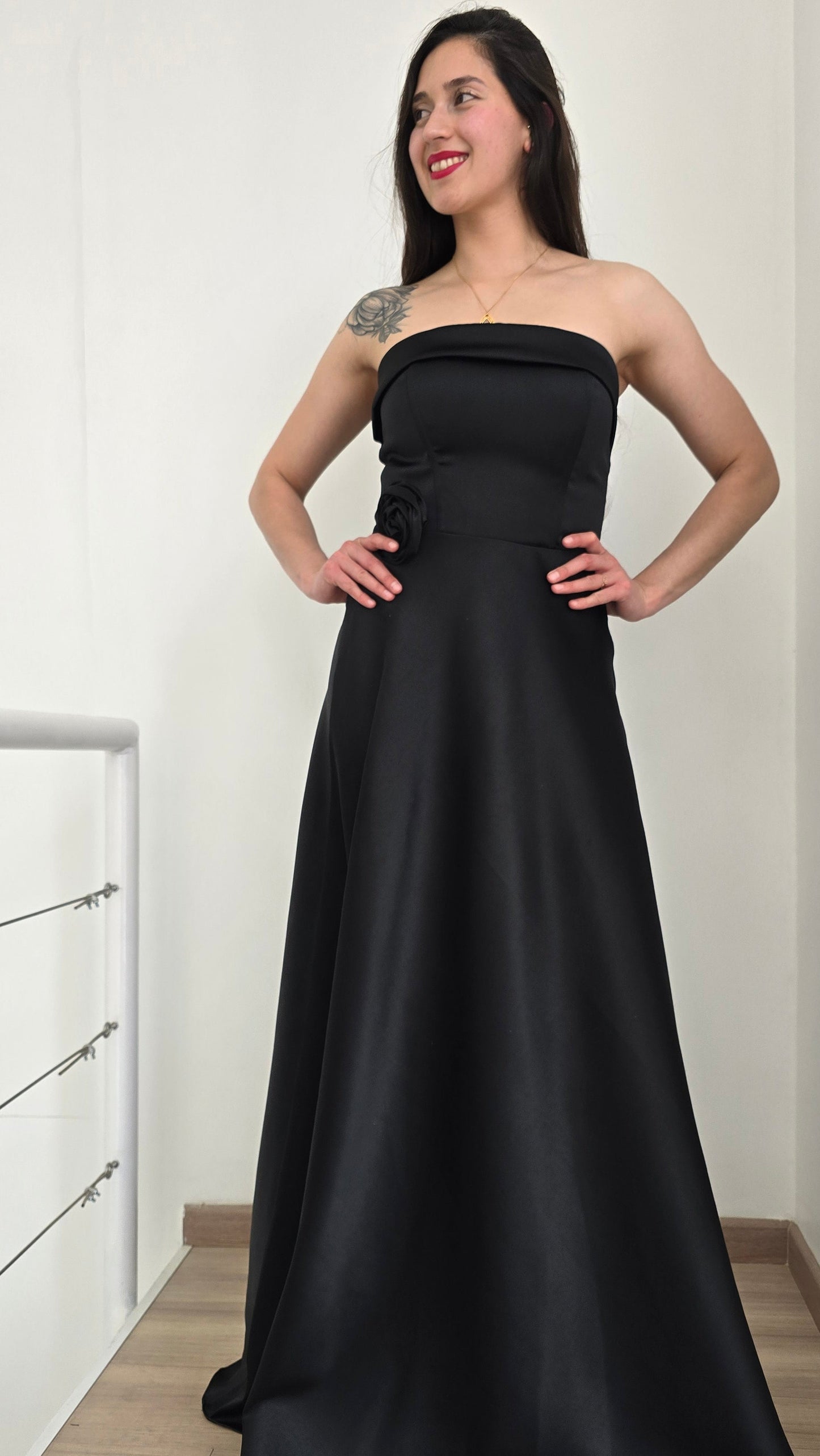 Vestido straple negro