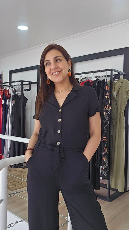 Enterito manga corta con cinturón