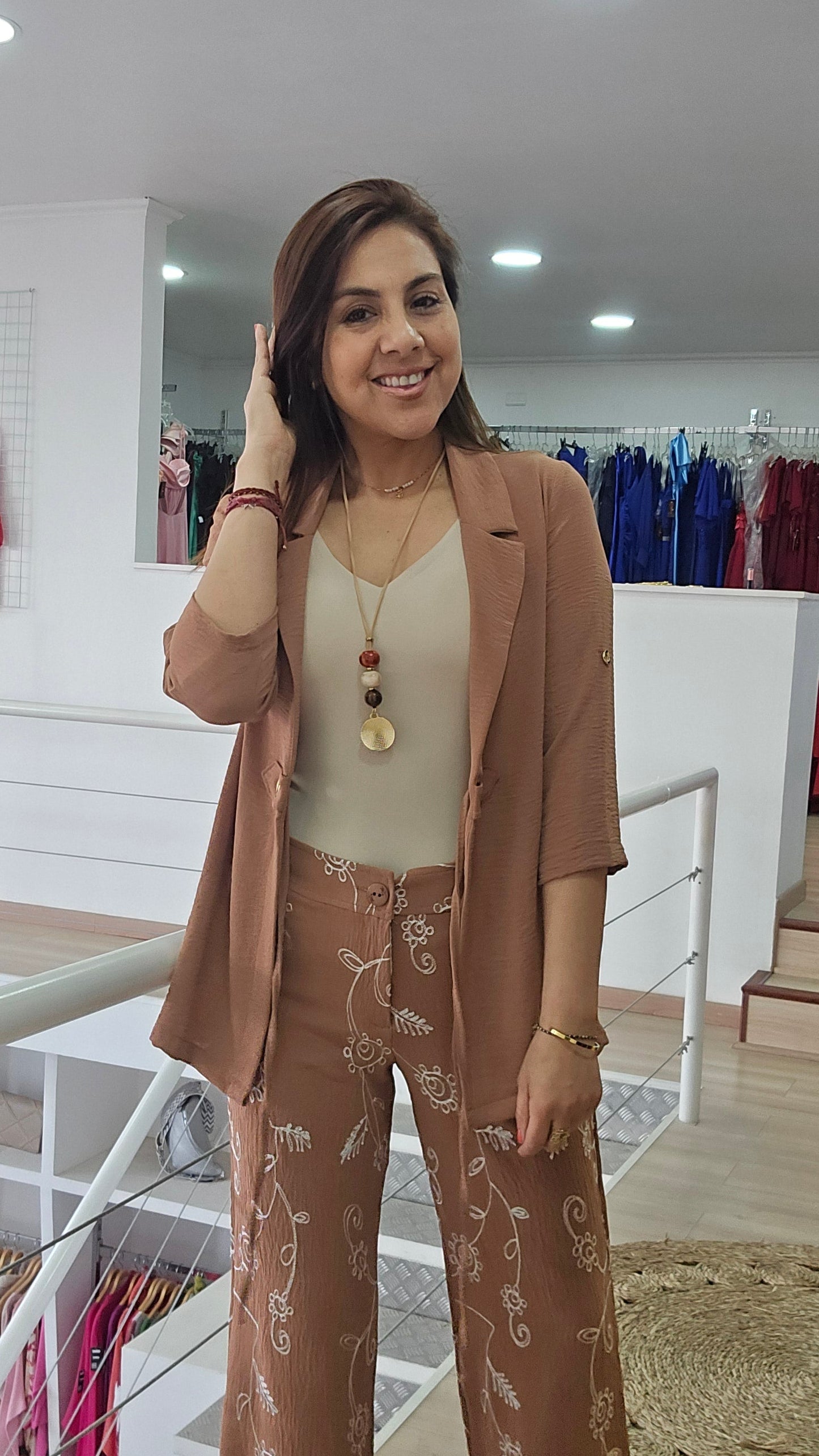 Tapado estilo blazer de crep