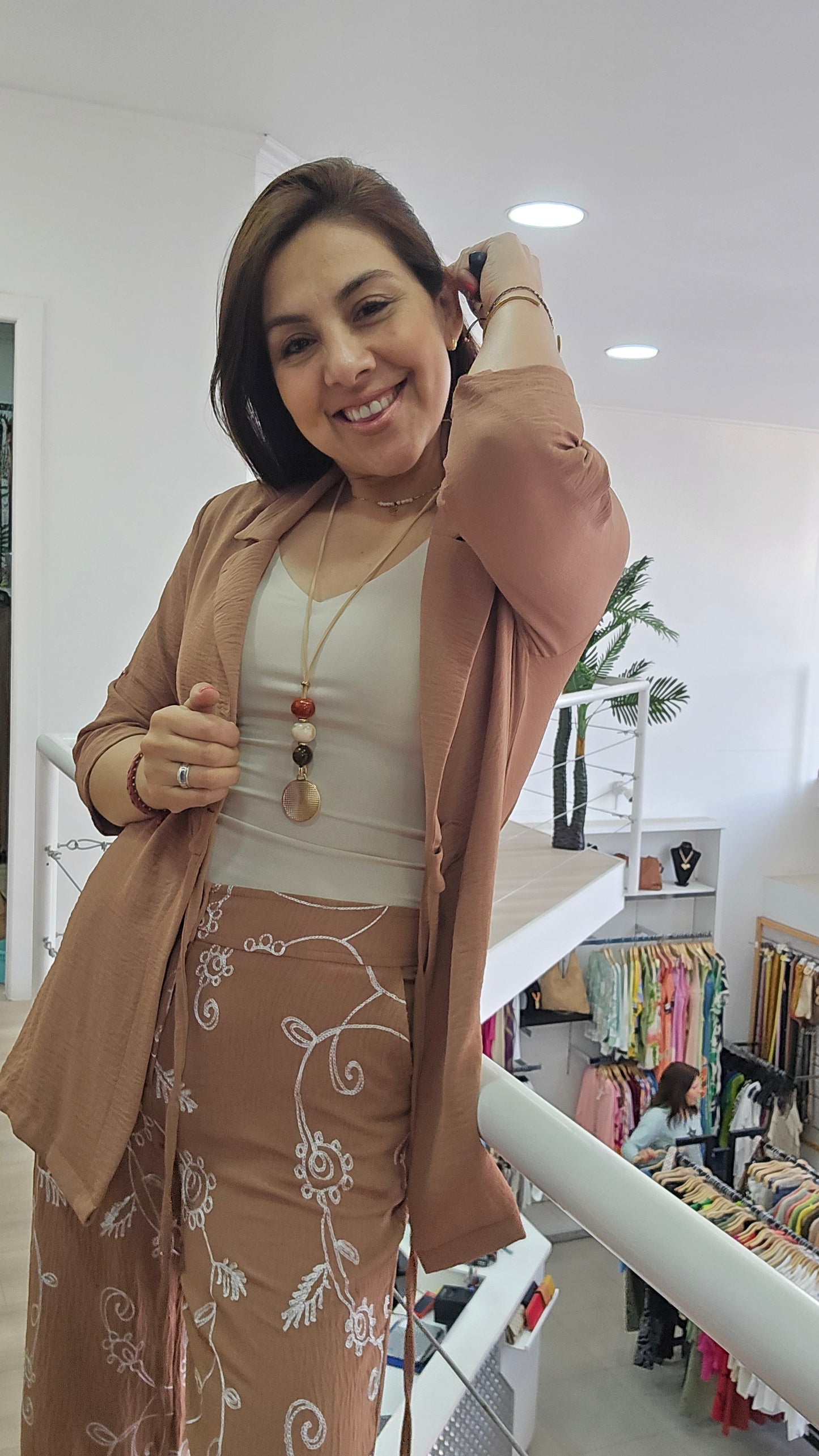 Tapado estilo blazer de crep