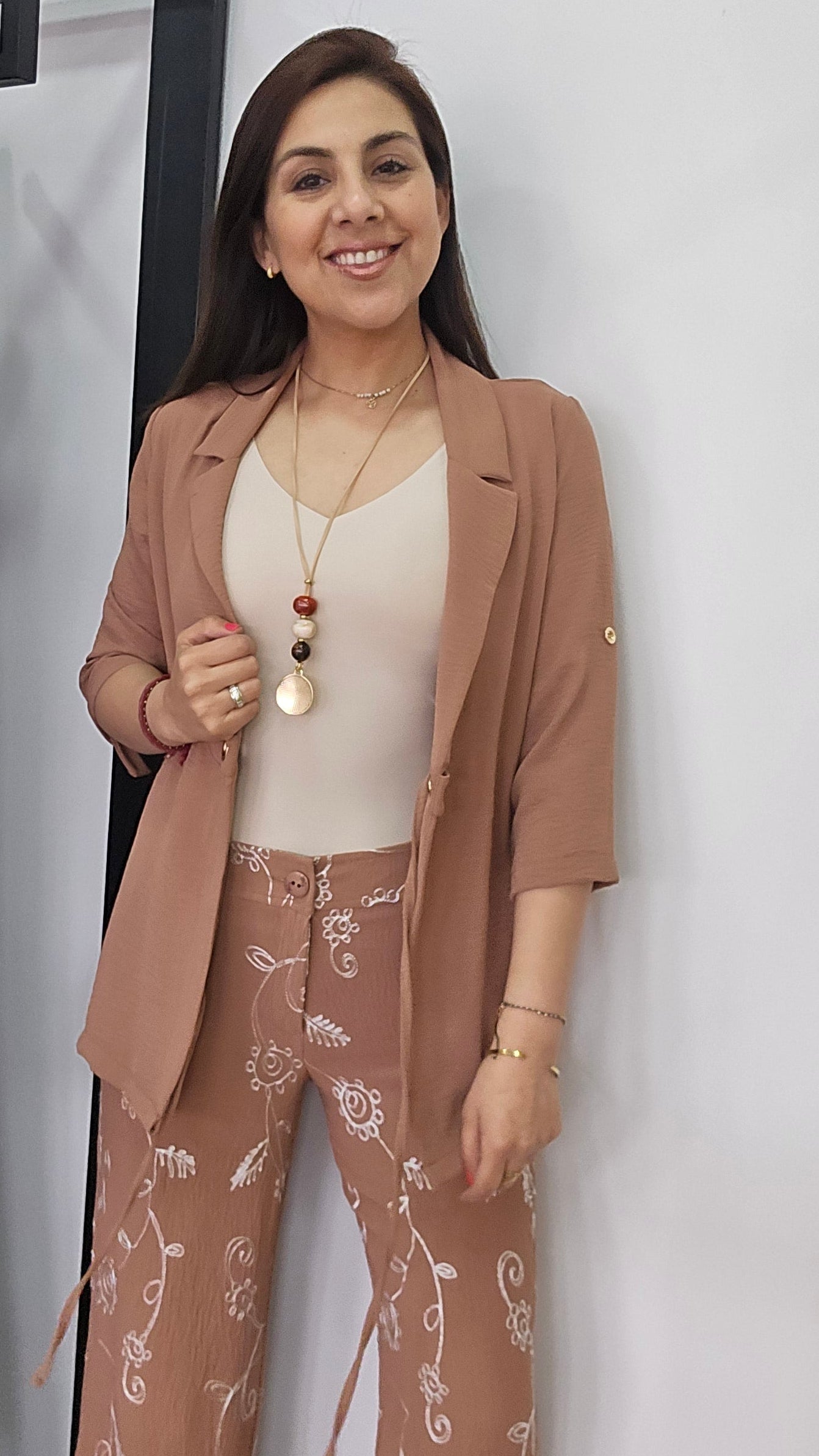 Tapado estilo blazer de crep