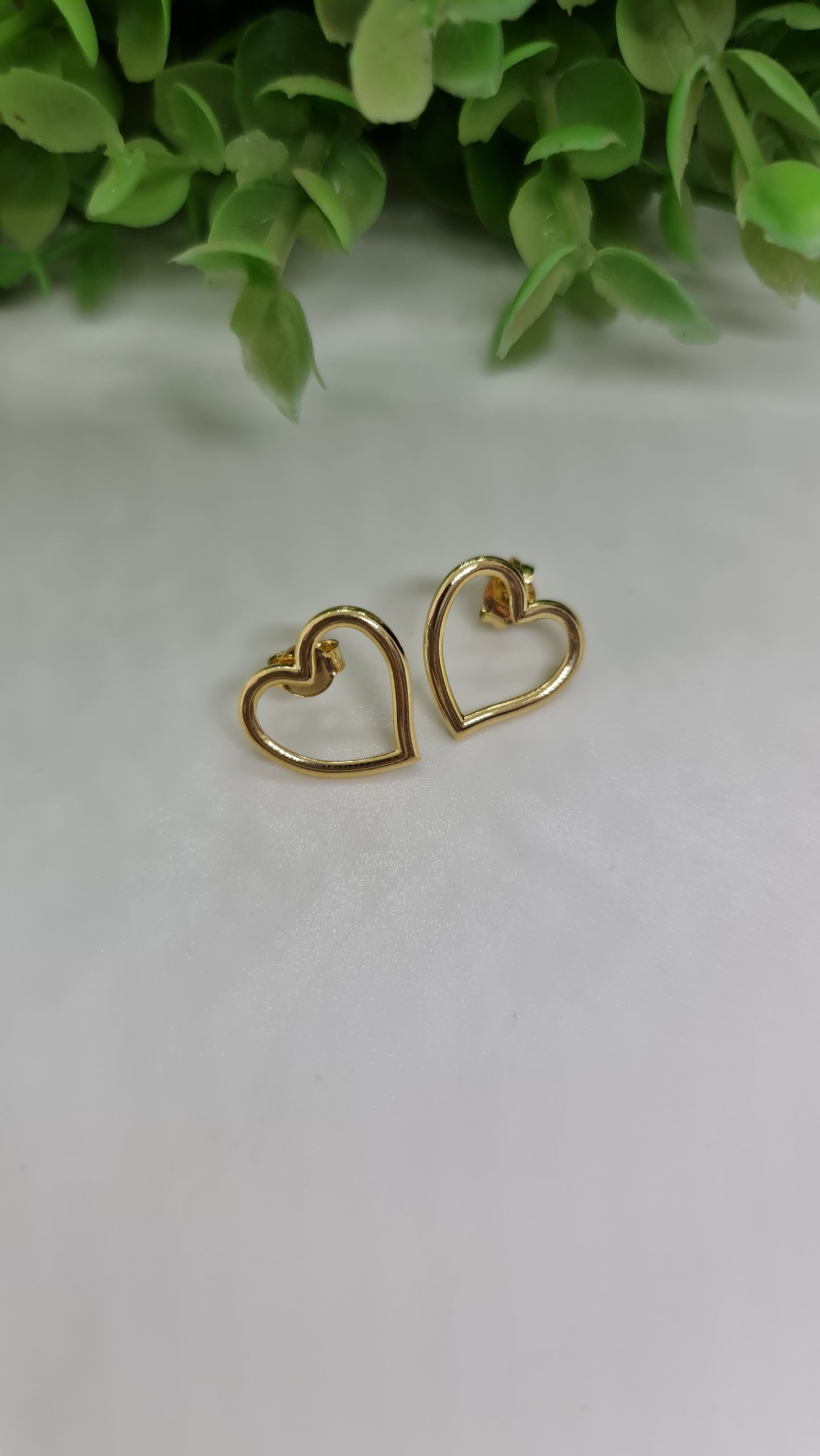 Set cadena largo ajustable corazon abierto + aros de corazon