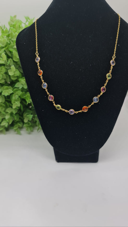 Cadena piedras de colores