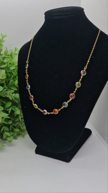 Cadena piedras de colores