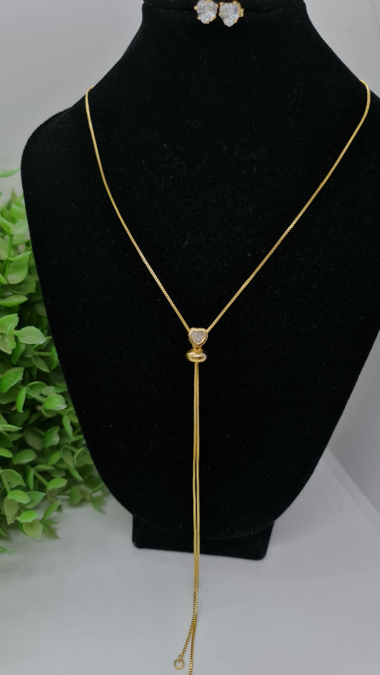 Set cadena ajustable + aros circón