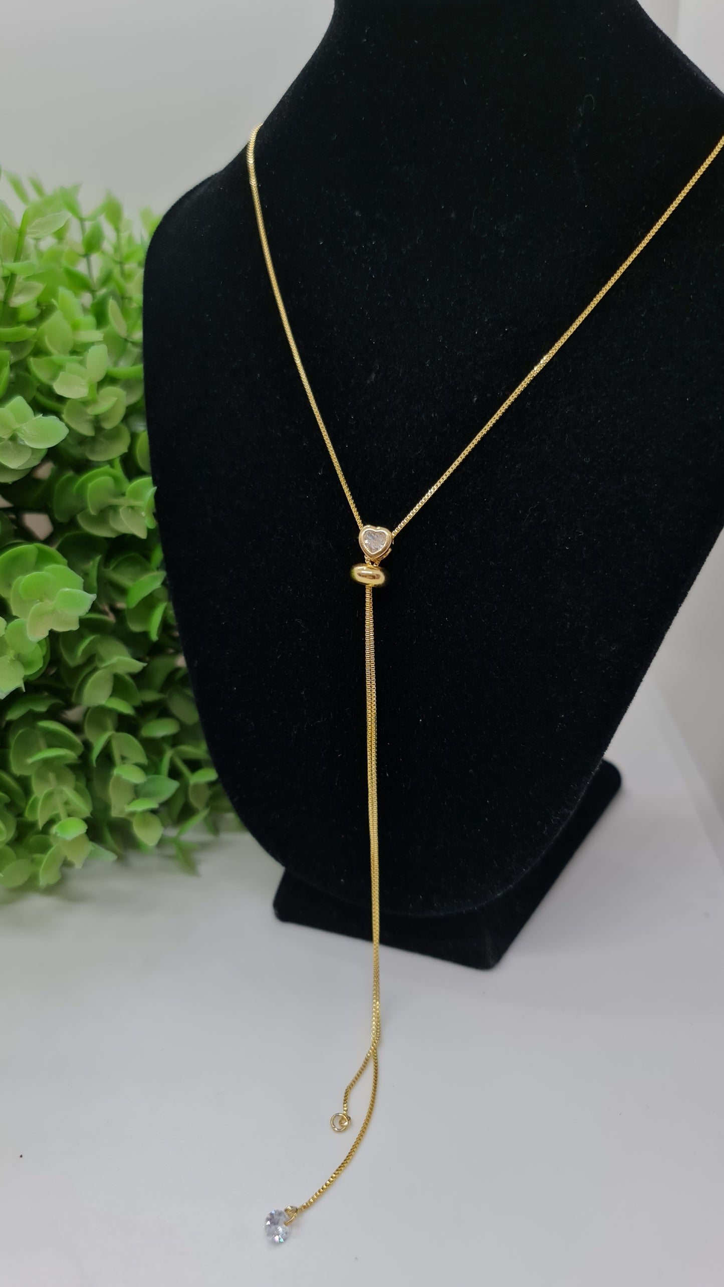 Set cadena ajustable + aros circón