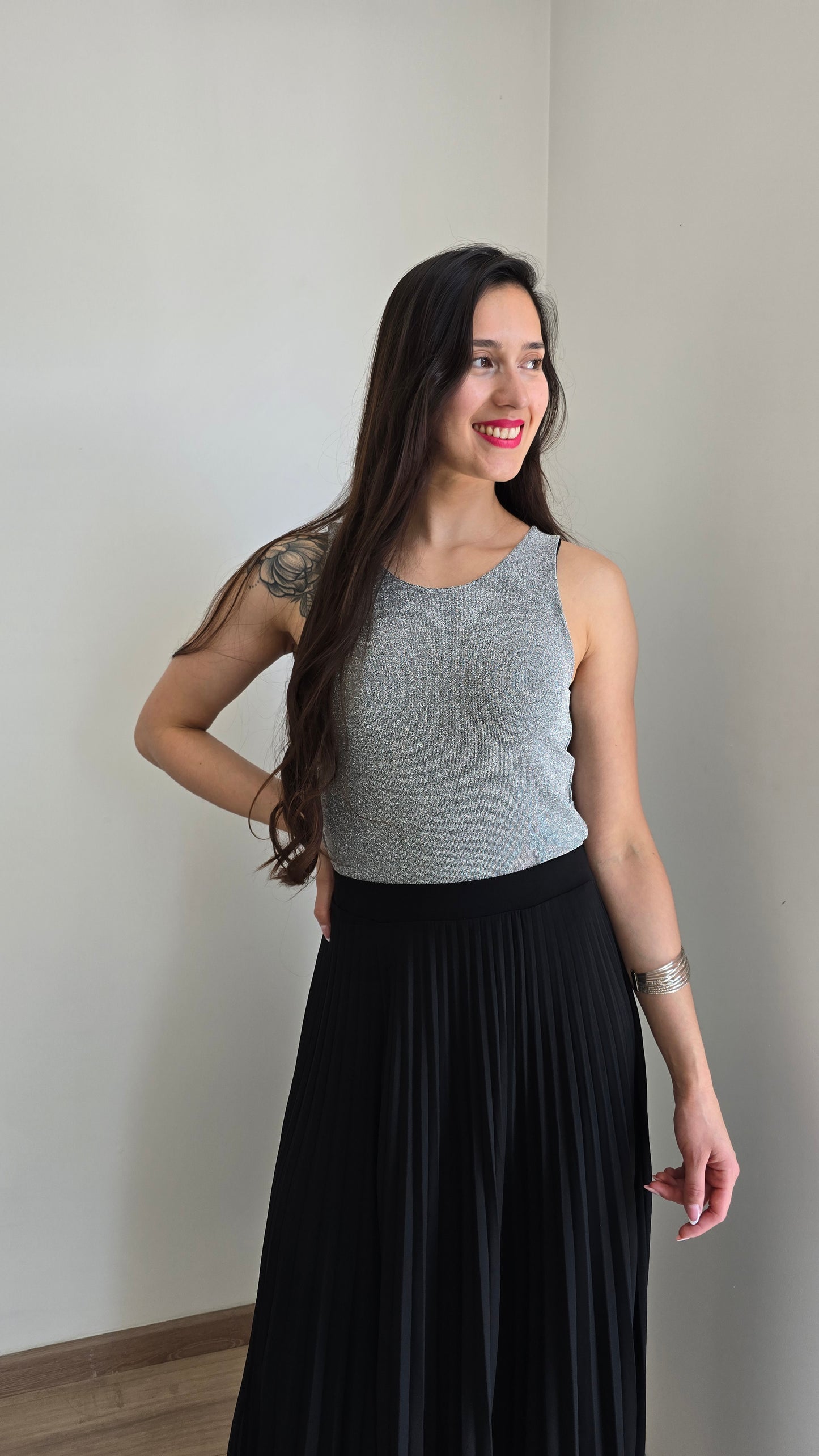 Body sin manga de lurex