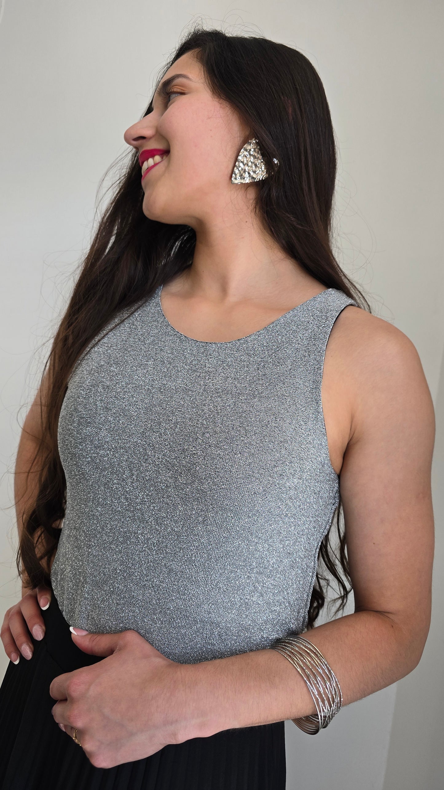 Body sin manga de lurex