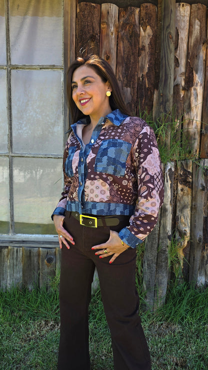 Chaqueta Chic tela y gamuza
