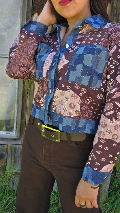 Chaqueta Chic tela y gamuza