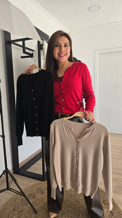 Chaleco Spandex botones dorados