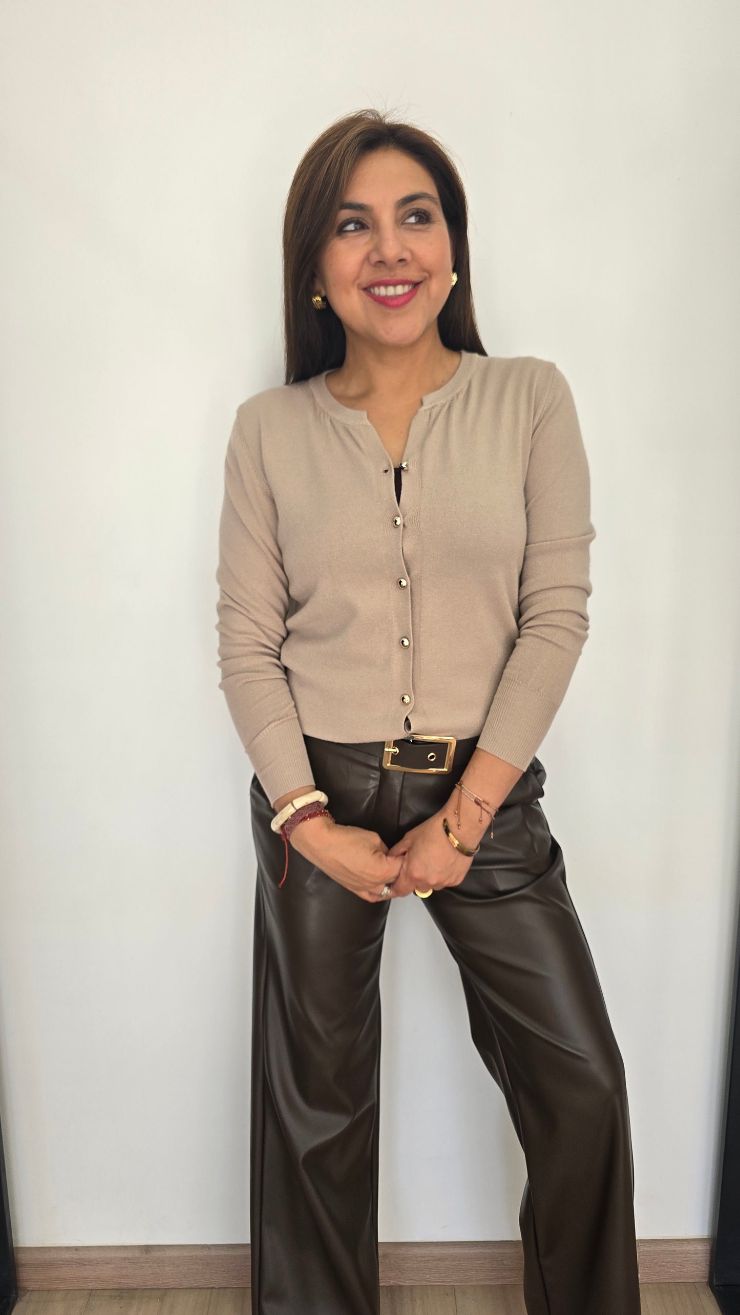 Chaleco Spandex botones dorados