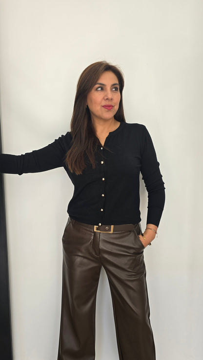 Chaleco Spandex botones dorados