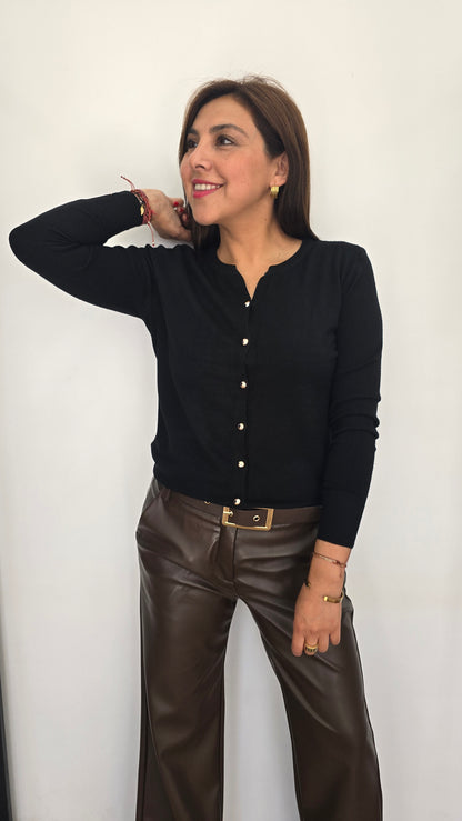 Chaleco Spandex botones dorados