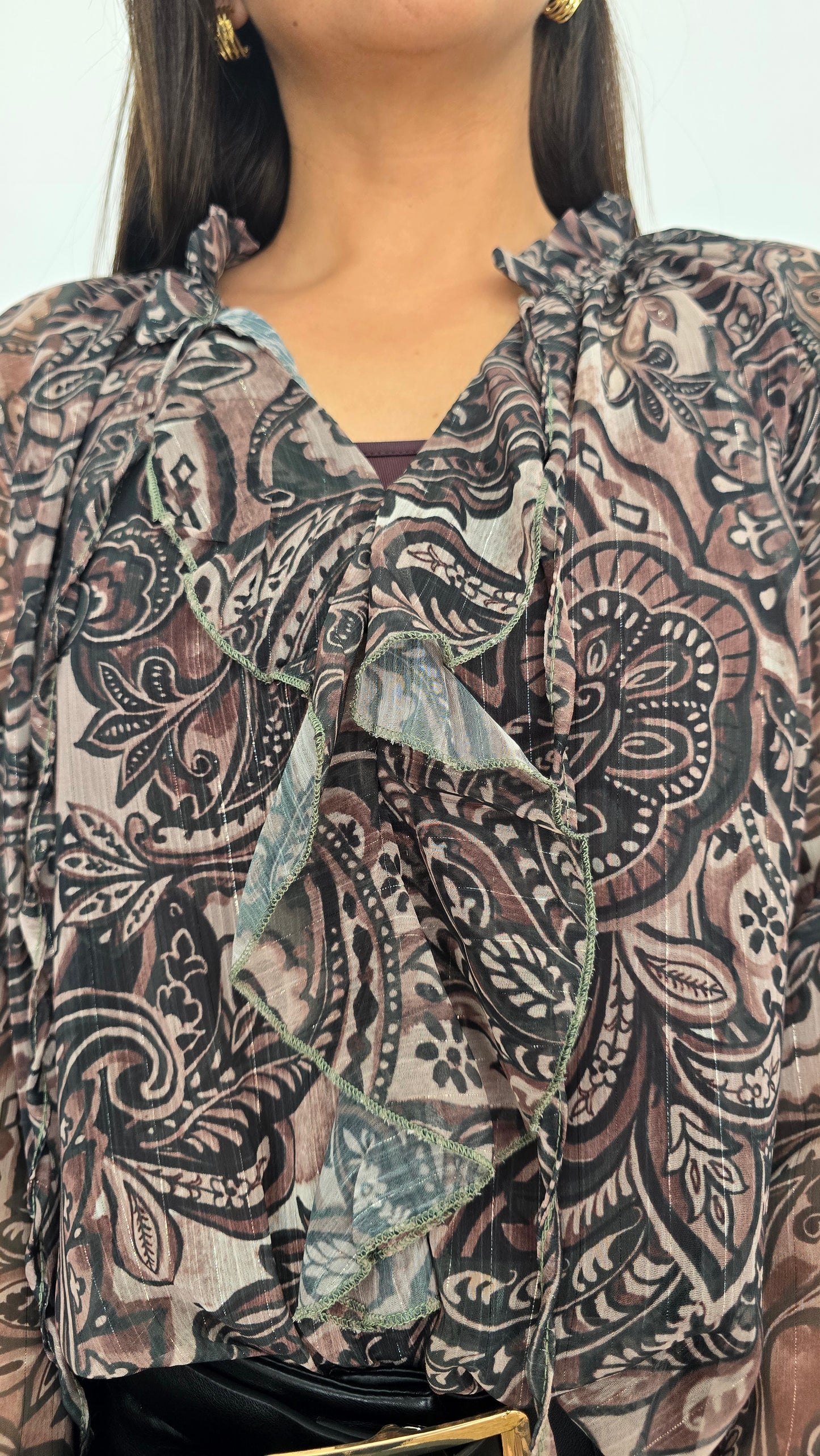 Blusa de gaza con vuelos