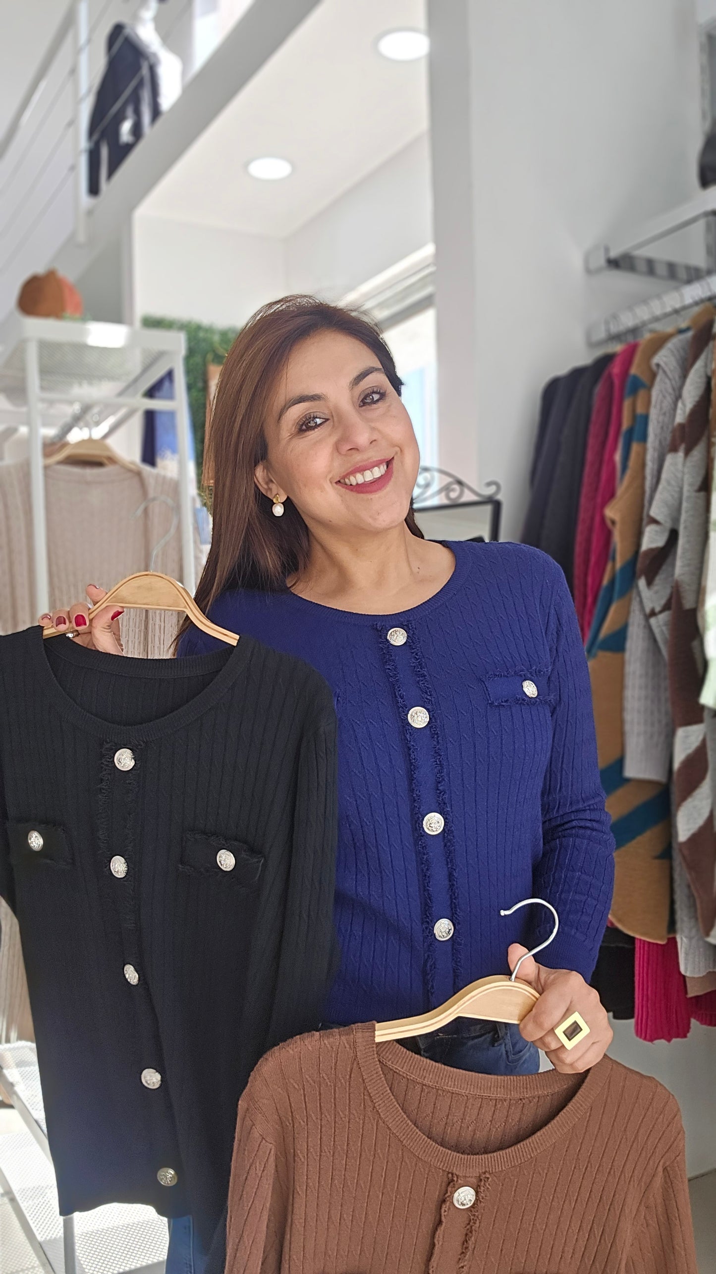 Sweater botones al medio