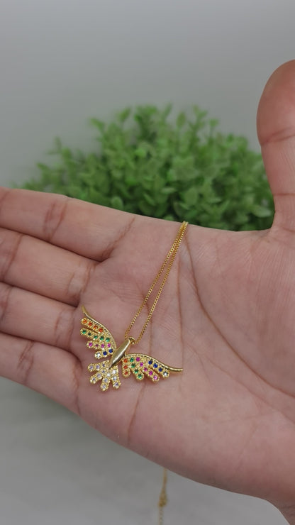 Cadena pájaro multicolor