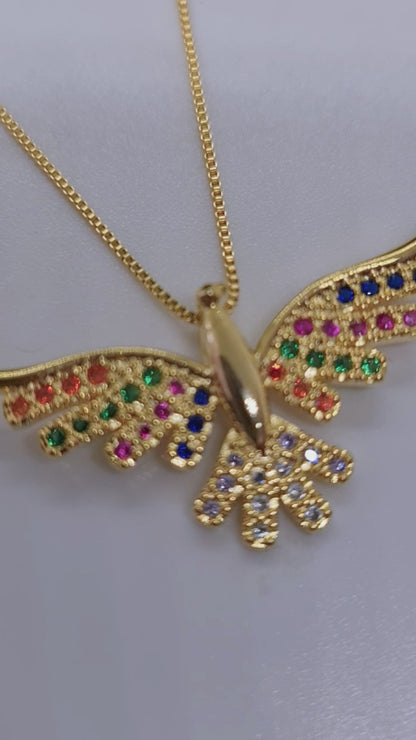 Cadena pájaro multicolor