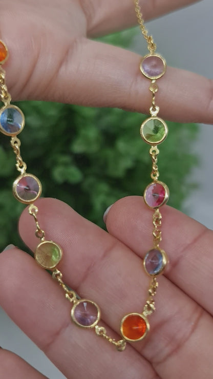 Cadena piedras de colores